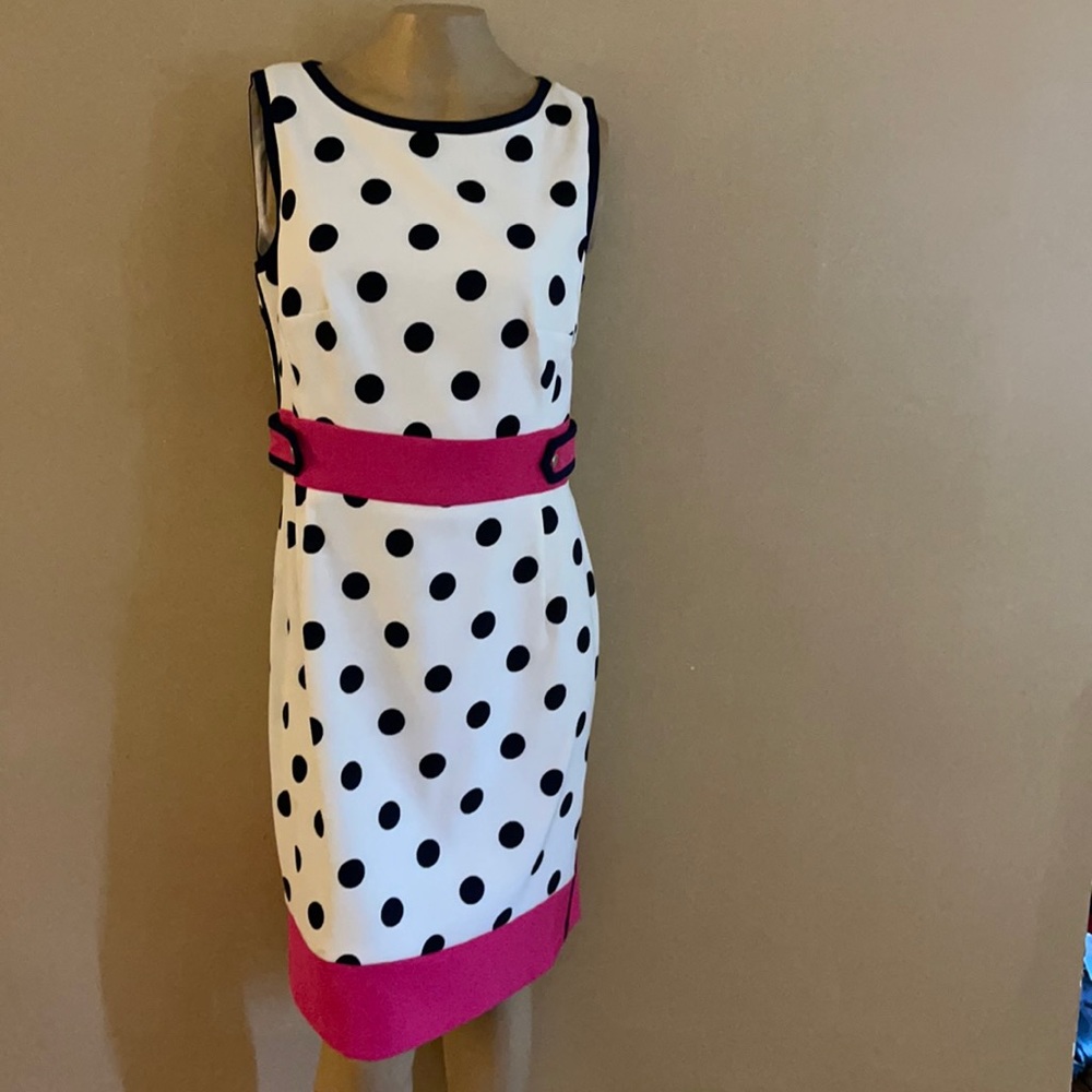 ABG polka dot sheath dress.